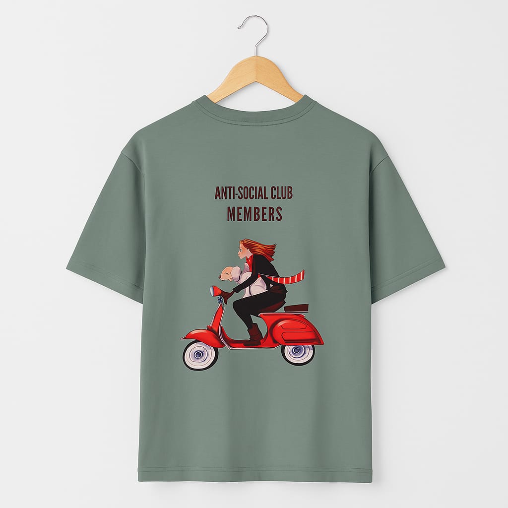 Oversized Sage Green T-Shirt – Anti-Social Club Members