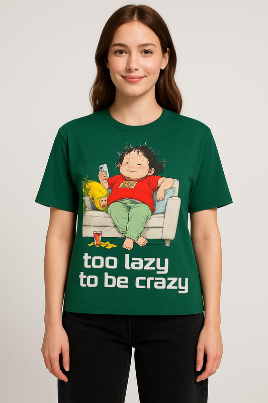 Too Lazy To Be Crazy – W Craft Oversized Graphic Tee