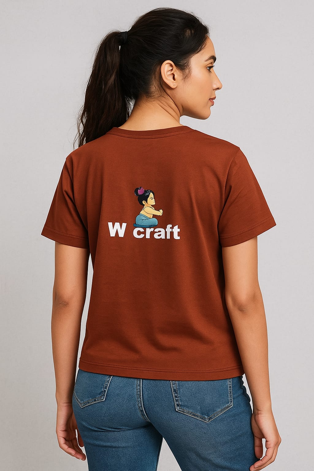 Rust Relaxed Fit Graphic T-Shirt – "Busy Working on Myself"