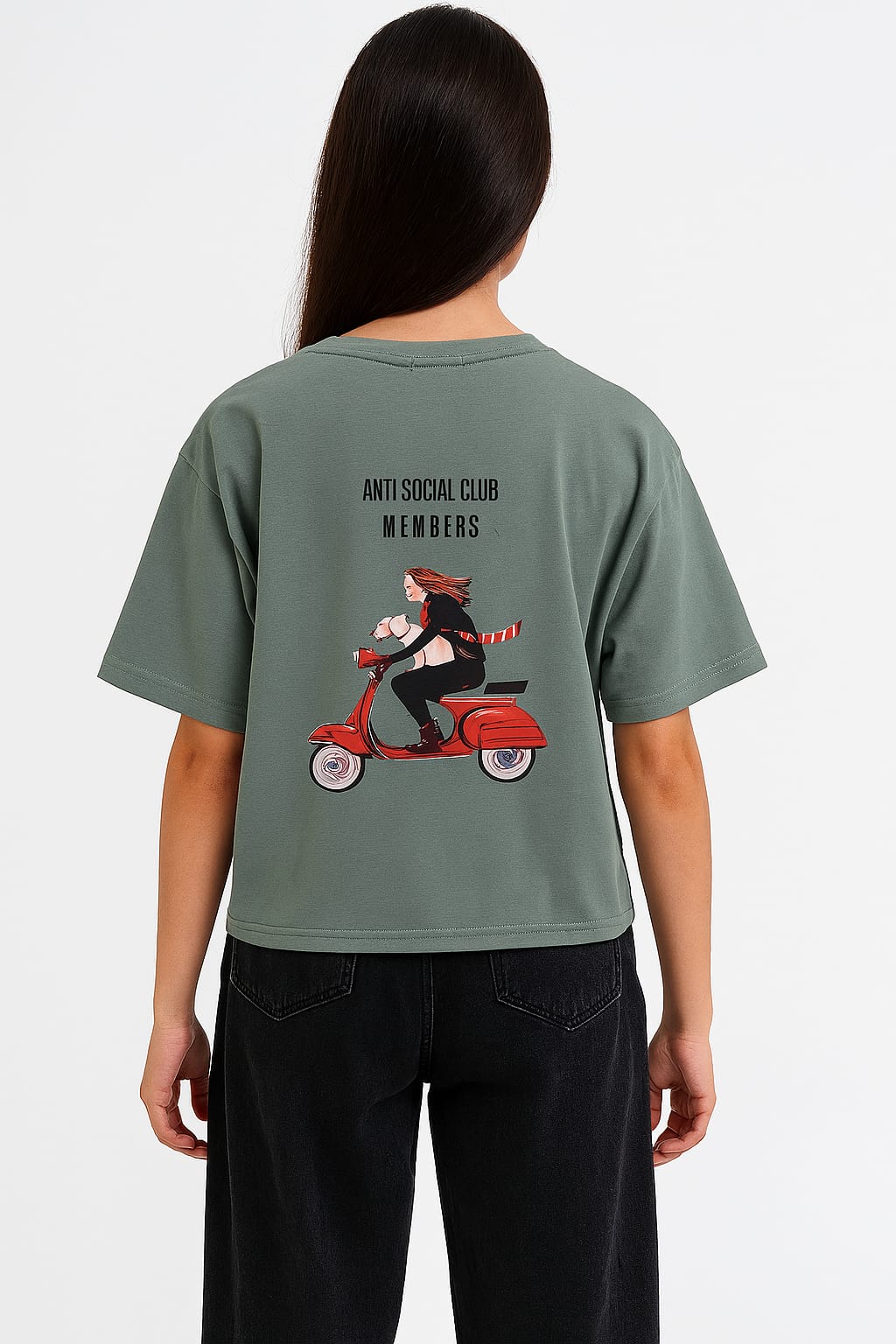 Oversized Sage Green T-Shirt – Anti-Social Club Members