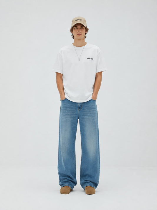 WCRAFT® Oversized Baggy Denim – Light Blue Wash