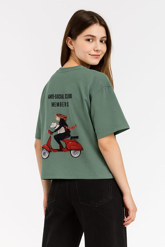 Oversized Sage Green T-Shirt – Anti-Social Club Members